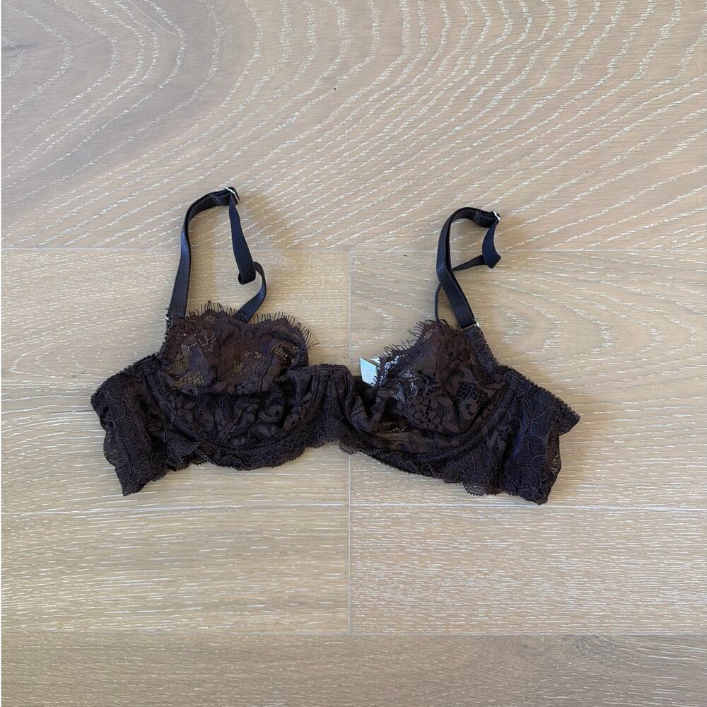 Kat The Label Underwire Lace Bra Size XS Brown